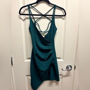 Windsor Teal Backless Dress with Strappy Design